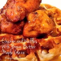 Chicken and Waffles with Brown Butter Maple Glaze